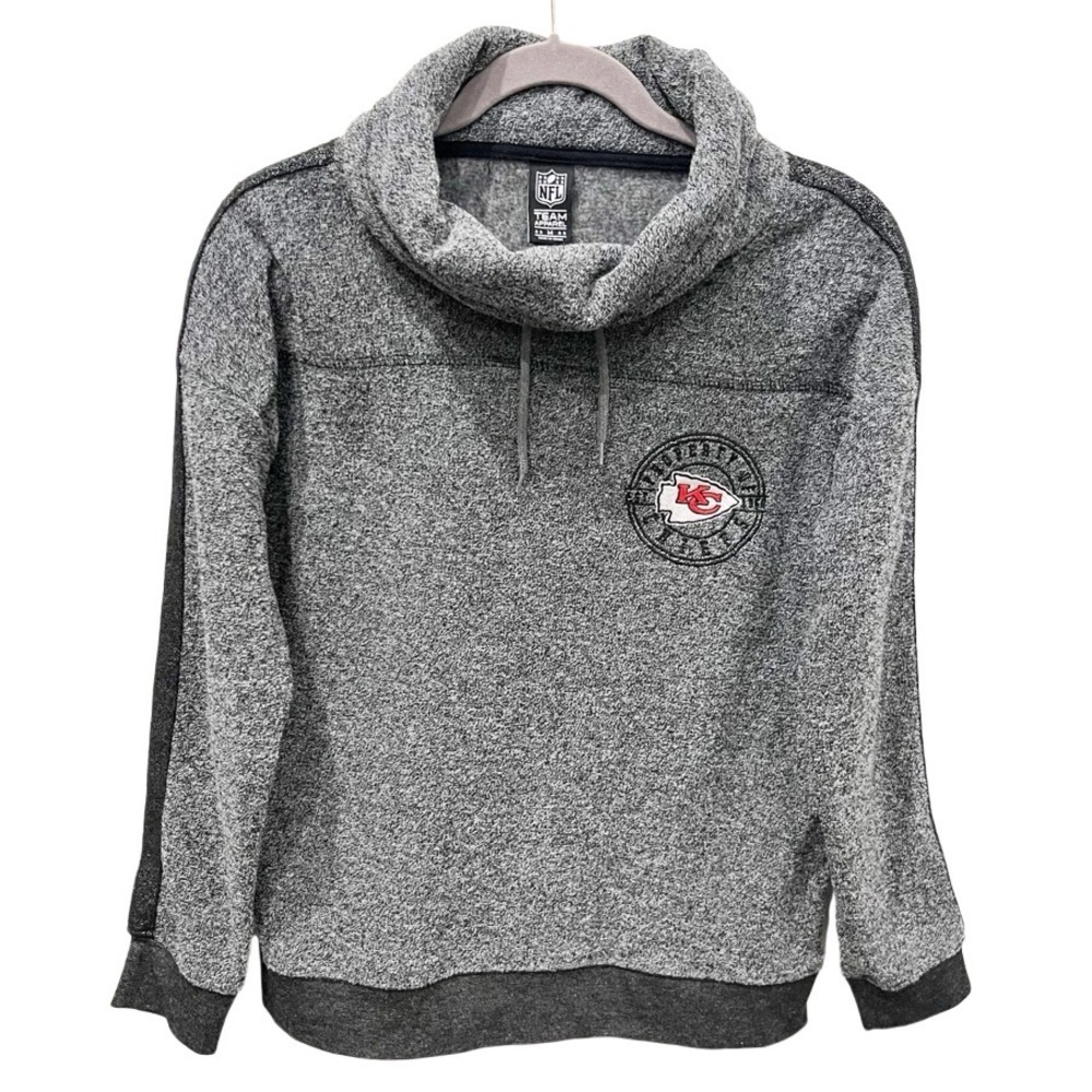 NFL Long Sleeve Pullover Women's Medium Kansas City Chiefs Gray Funnel Neck